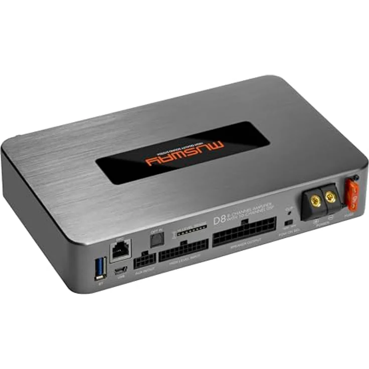 Musway MUSWAY D8v4 Digital 8-Kanal DSP-AMP Verstärker, 8 x 100 Watt RMS, kompakt mit 10-Kanal DSP und Bluetooth Steuerung – Bild 2