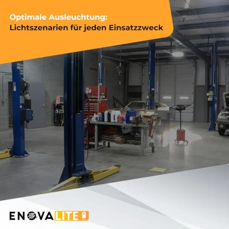 ENOVALITE Hallenstrahler LED Hallenleuchte 150W, 5000K Neutralweiß, 0-10V Dimmbar, 25500lm, IP65, IK09, 5 Jahre Garantie, UFO Lampe High-Bay, Marken-Netzteil – Bild 5
