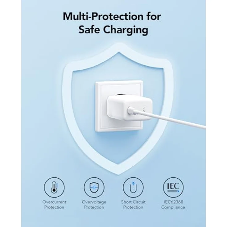 Cudy CH30 GAN USB-C-Ladegerät, 30 W Schnellladegerät mit PD/QC 3.0, kompakt und sicher für iPhone, Samsung, Pixel, iPad, MacBook, Xiaomi, OnePlus – Bild 4