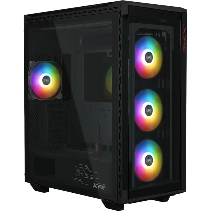 ADATA XPG BATTLECRUISER II, E-ATX Midi Tower PC-Gehäuse schwarz, mit 3x 120mm RGB-Lüftern, seitlichem Glaspanel und optimiertem Kabelmanagement
