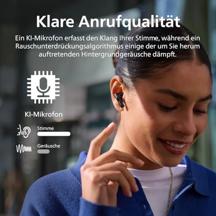Philips TAT 2520, Wireless In-Ear-Kopfhörer mit Adaptive Noise-Cancelling, Freisprechfunktion, Multi-Point-Verbindung und Sprachsteuerung, kompatibel mit Siri und Google Assistant, Bluetooth – Bild 3