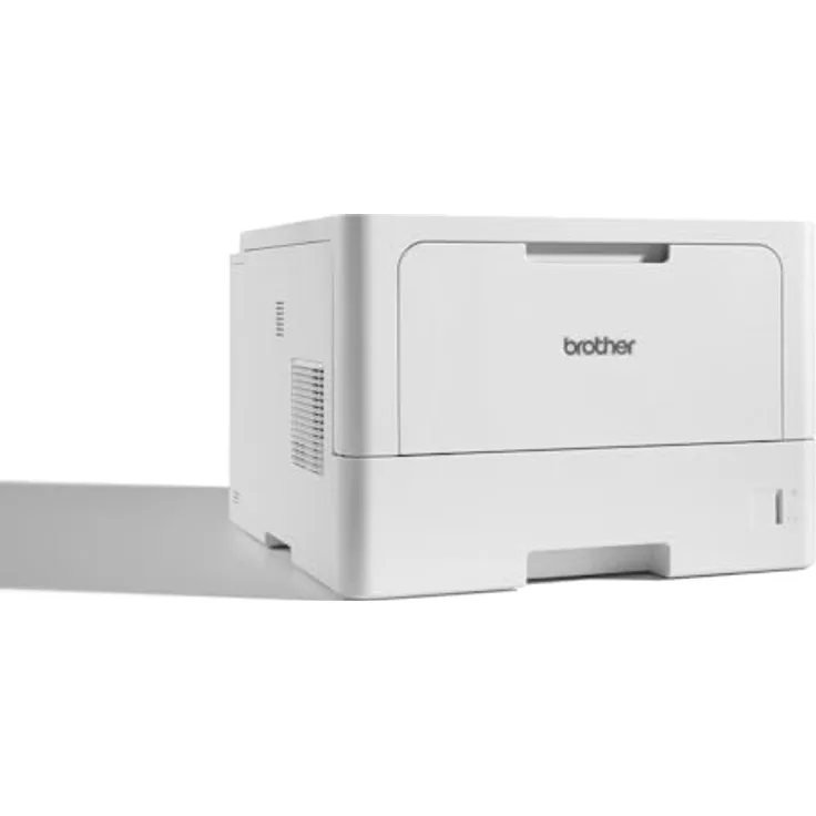 Brother HL-L5210DW Laserdrucker schwarz weiß (A4, 48 Seiten/Min., 1.200x1.200 DPI, LAN, WLAN, Duplex, 250 Blatt Papierkassette) weiß/grau