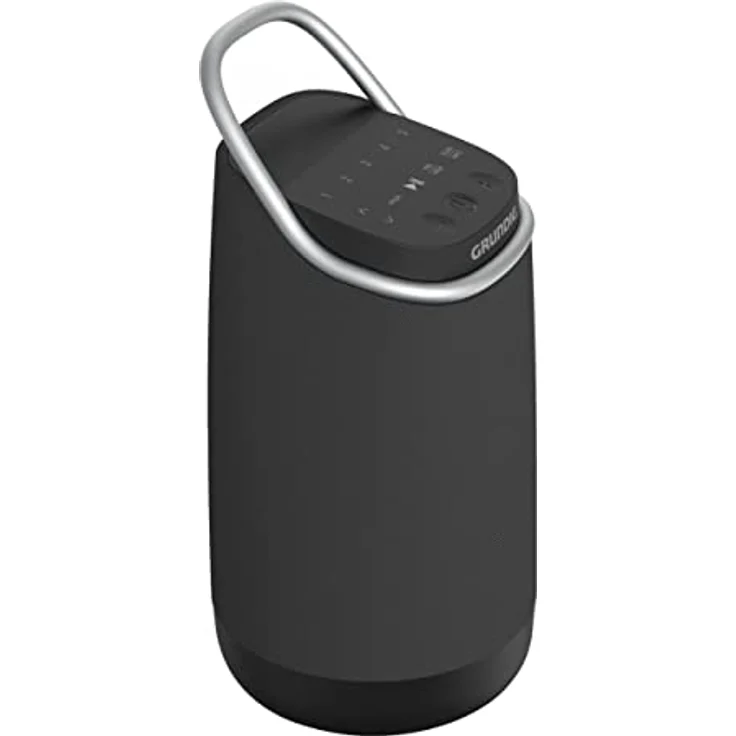 GRUNDIG Bluetooth Lautsprecher GBT Band 360, Musikbox, 360°-Sound, 12 Watt RMS, bis zu 30 m Reichweite, bis zu 19 Stunden Akkulaufzeit, DAB+ und FM Radio, AUX Input, OLED Monochrome Display, Schwarz – Bild 5