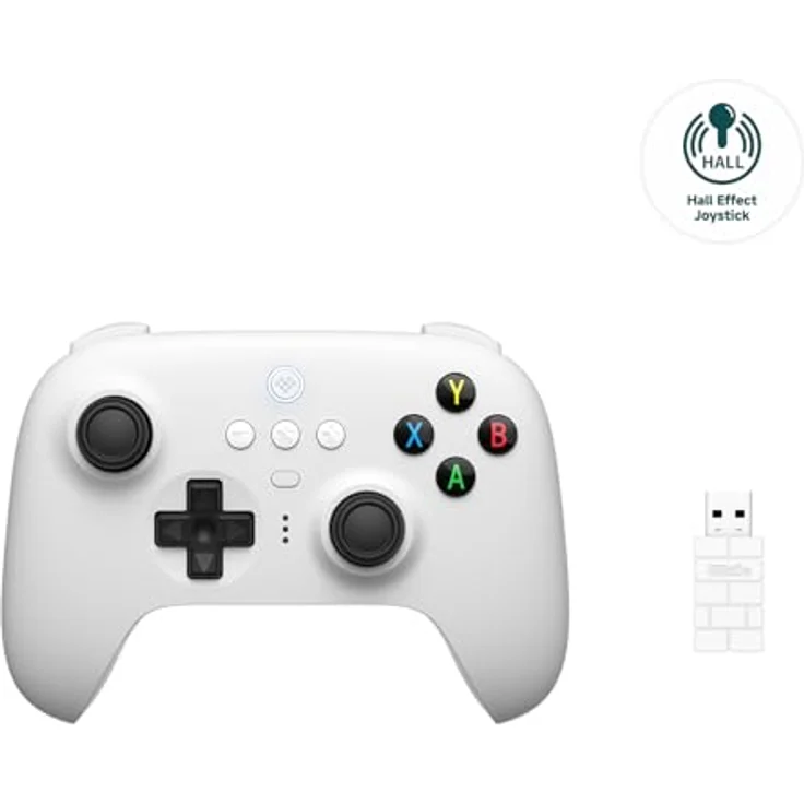 8Bitdo Ultimate 2.4G Wireless Controller, Hall Effect Joystick Update, Gaming Controller with Charging Dock for PC, Android, Steam Deck & Apple (White) – Bild 2