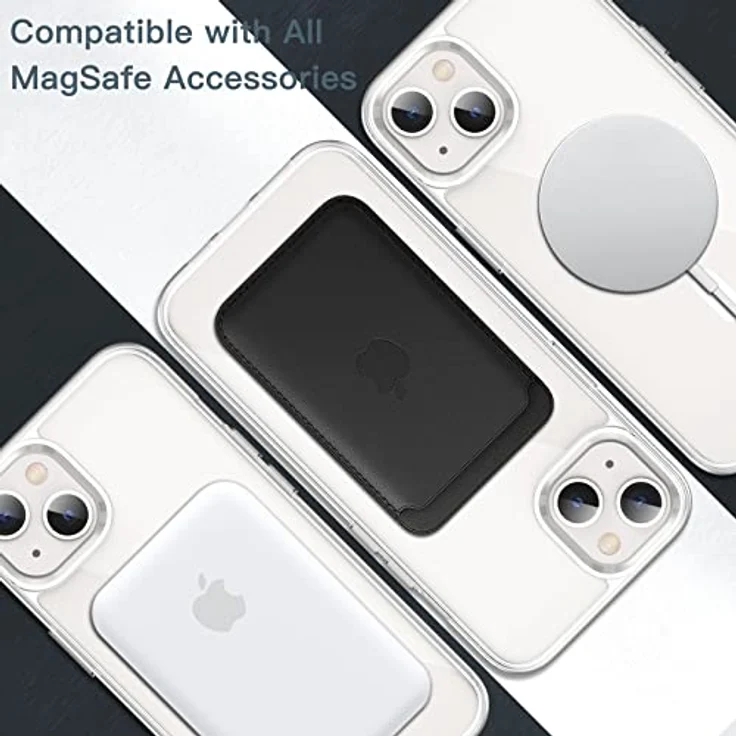 JETech Magnetische Hülle für iPhone 13, Durchsichtig, kompatibel mit MagSafe, kratzfest, mit erhöhtem Kamera- und Bildschirmschutz – Bild 5
