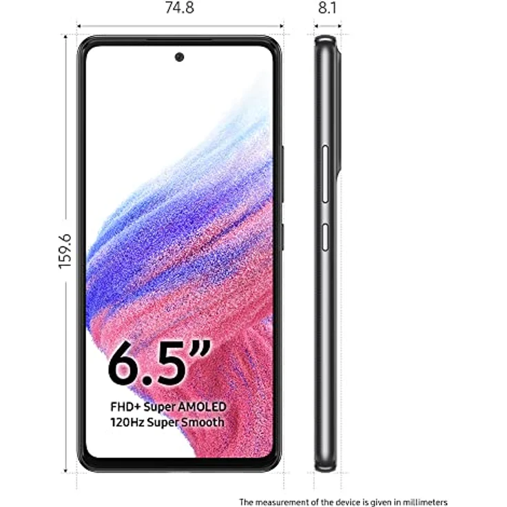 Samsung Galaxy A53 5G Smartphone Dual-SIM Android Handy 6 GB RAM 128GB Speicher Awesome Black + 30 Monate Garantie – Bild 4