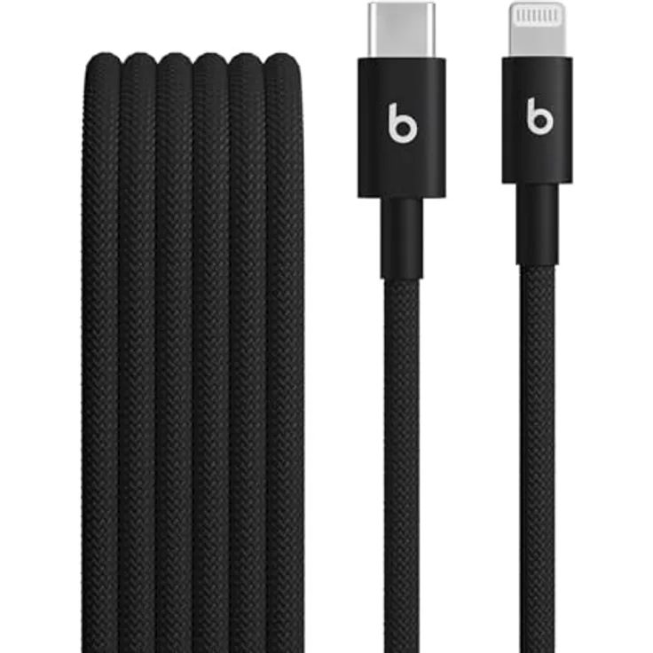BEATS USB-C auf Lightning Kabel, 1,5 m, verstärkt und geflochten, Bolt Black