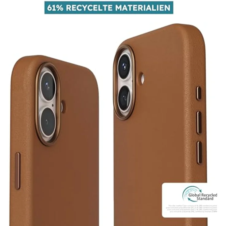 VONMÄHLEN Like Leather Case für iPhone 17 – Luxuriöse vegane Lederhülle mit MagSafe, umweltfreundlich, Braun – Bild 4