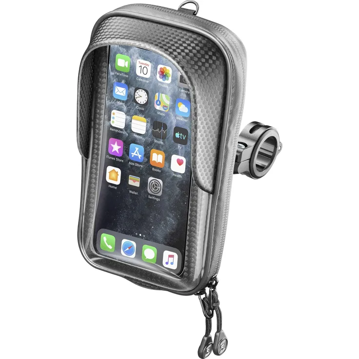 Fixed Master Pro, Großer Universaler Zip-Fall, Smartphone Halterung mit Sonnenschutz und herausnehmbarer Tasche, Schwarz