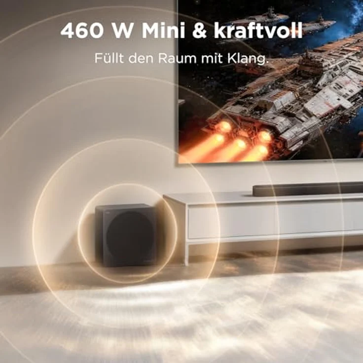 TCL A65K, 3.1.2-Kanal-Soundbar mit kabellosem Subwoofer, Dolby Atmos und 460 W Leistung, Schwarz – Bild 4
