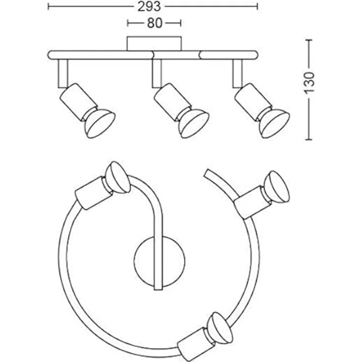 PHILIPS Suspension limbali 3 x 50 W, Smarte Deckenbeleuchtung, 32 x 13 cm – Bild 4