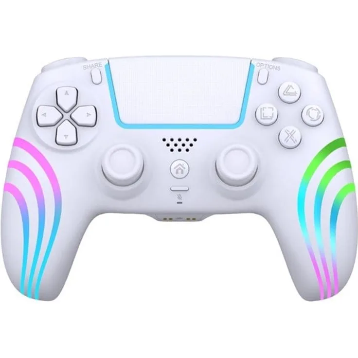 Deep Explorer Wave, kabelloser Controller für PlayStation 4 und PC, weiß, wiederaufladbarer 1000-mAh-Akku