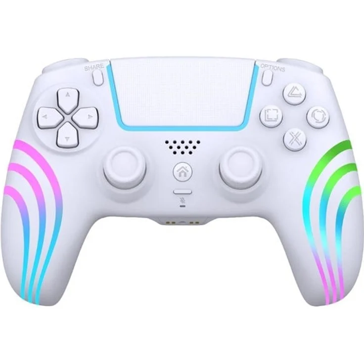 Deep Explorer Wave, kabelloser Controller für PlayStation 4 und PC, weiß, wiederaufladbarer 1000-mAh-Akku