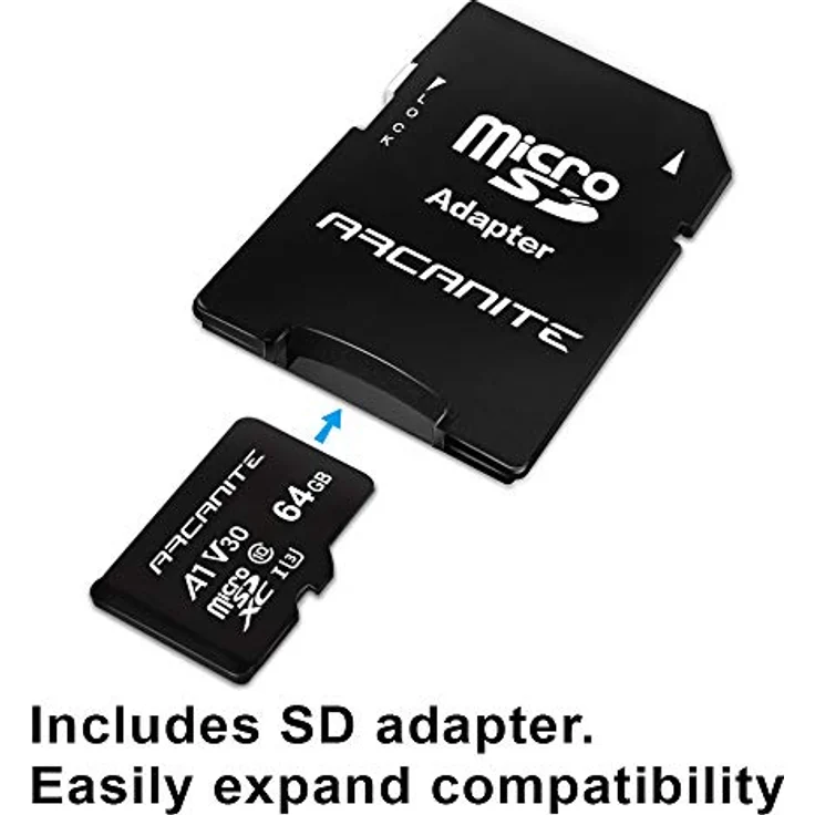 ARCANITE 64 GB microSDXC-Speicherkarte mit Adapter - UHS-I U3, A1, V30, 4K, C10, microSD, Lesegeschwindigkeiten von bis zu 90 MB-s. – Bild 6