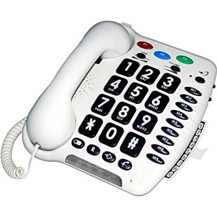 Geemarc CL100 schwerhörigen-schwersehenden Seniorentelefon - einfache Installation - Deutsche Version, weiß