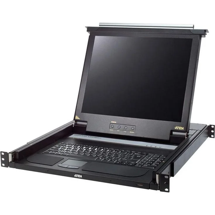Aten CL1000M FR 17"-LCD-Konsole, KVM Switch mit PS/2-USB, VGA, 1HE, Schwarz