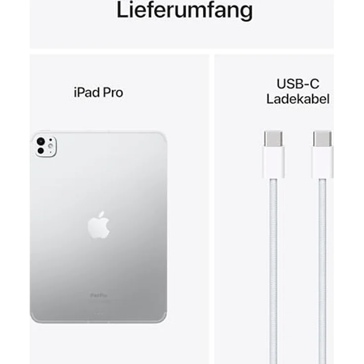 Apple 11" iPad Pro 2024 (M4): Ultra Retina XDR Display, 12 MP Querformat Frontkamera/12 MP Rückkamera, LiDAR Scanner, Face ID, WLAN 6E, 5G, 2 TB, Silber – Bild 6