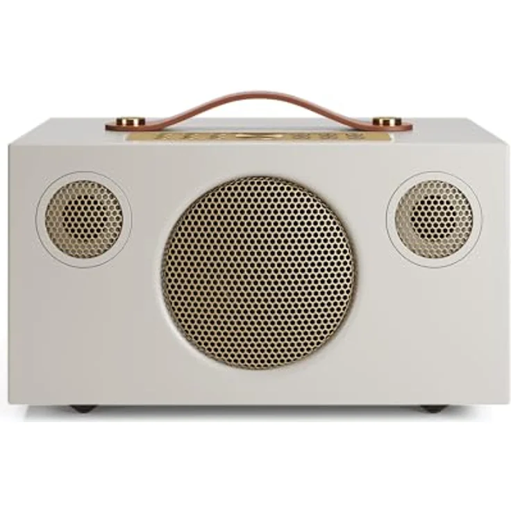 Audio Pro C5 MkII W, Streaming-Lautsprecher mit Airplay, Bluetooth, WLAN, Multiroom-System, Weiß/Braun – Bild 4