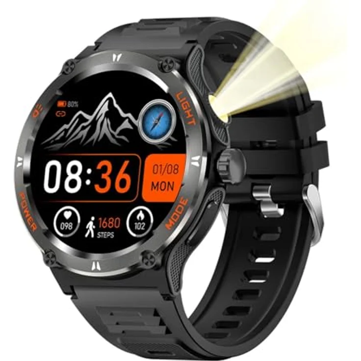 COFI 1453 HD AMOLED Bildschirm Smartwatch - Schwarz, Herzfrequenzmessung, über 100 Sportmodi, wasserbeständig – Bild 1
