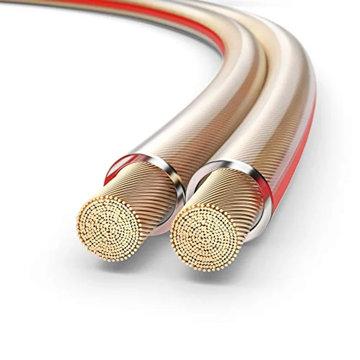 PureLink SP060-010 Lautsprecherkabel 2 x 2,5mm² (99,9% OFC Vollkupfer 0,20mm Litze) Hifi Boxenkabel, 10m, transparent – Bild 2