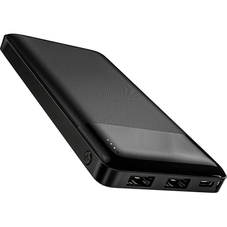 Hoco J72 Easy Travel PowerBank, 10000 mAh, 2x USB, Typ C, schwarz, LED Anzeige