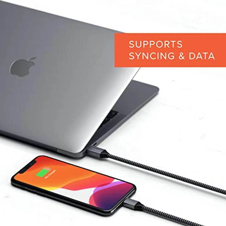Satechi ST-TCL18M, 1,8 m, Lightning, USB C, Männlich, Männlich, Schwarz, Grau – Bild 8