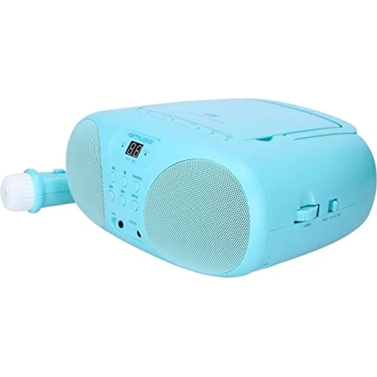 Muse M-203 KB CD-Player und FM-Radio | für Jungen in blau | tragbar mit Griff | Aux-Anschluss | batteriebetrieben oder mit Netzkabel
