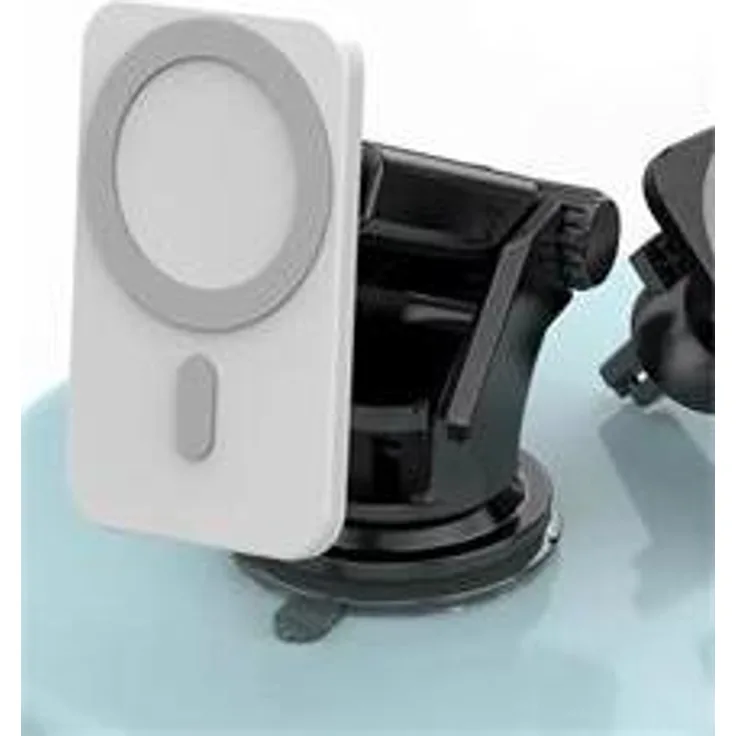 1stCOOL Qi drahtloses magnetisches Autoladegerät 15W, MagSafe kompatibel, mit Lüftungs- und Saugnapfhalterung, weiß