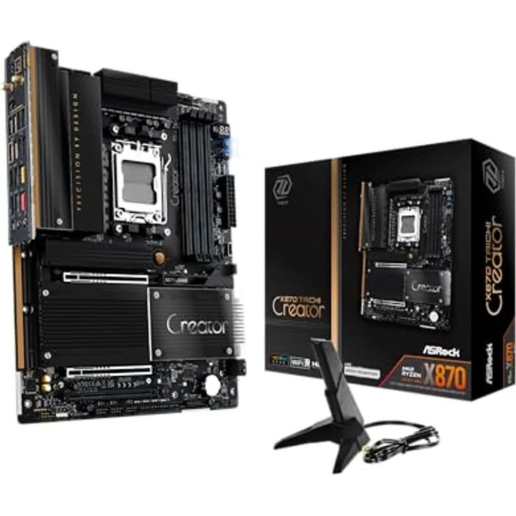 ASRock X870 Taichi Creator AM5 ATX Mainboard, PCIe 5.0, HDMI/USB-C, DDR5, 18+2+1 Phasen-Design, Aluminium-Kühlkörper – Bild 1