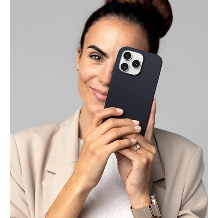 VONMÄHLEN Weiche Silikonhülle für iPhone, aus 69% recycelten Materialien, kompatibel mit Mag-Safe, mit Mikrofaserfutter und Kamera-Displayschutz – Bild 3