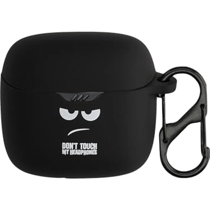 kwmobile Hülle kompatibel mit JBL Tune Flex - Silikon Kopfhörer Schutzhülle Case Cover Weiß Schwarz Schwarz – Bild 1