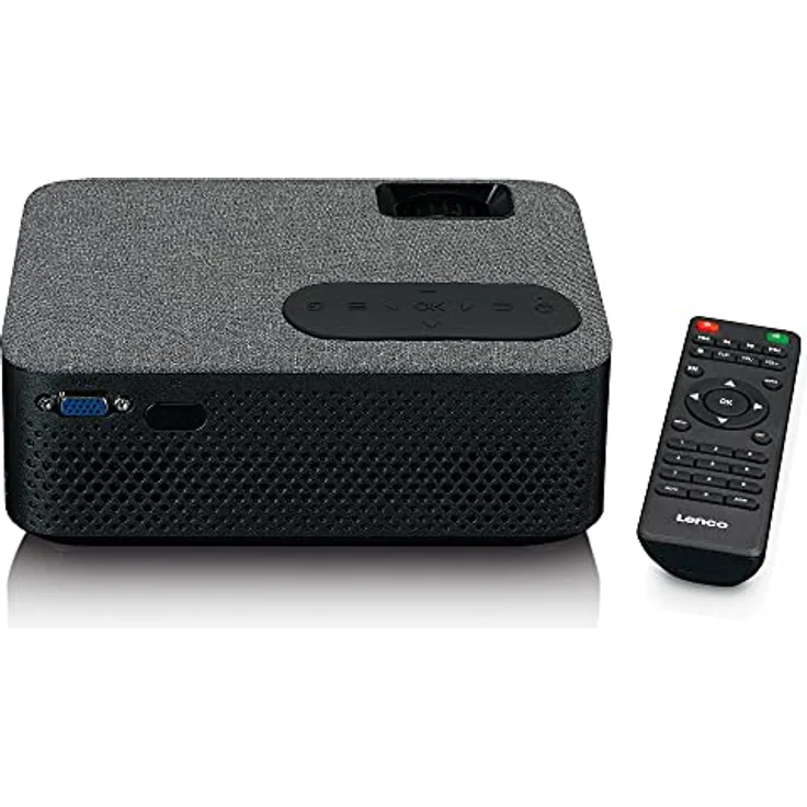 Lenco LPJ-700 Mini Beamer - Bluetooth Beamer - Mini Projektor 4000 Lumen - 30.000 Stunden Lebensdauer - Full HD - Bluetooth 5.0-2 x HDMI - USB - Fernbedienung - Schwarz/Grau – Bild 3