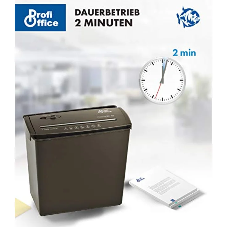 ProfiOffice Aktenvernichter Piranha EC5S , 5 Blatt, 6.8 mm Streifenschnitt (91944) – Bild 4
