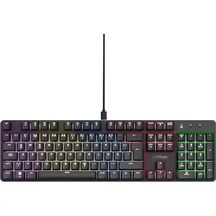 Trust Gaming GXT 871 Zora Mechanische Gaming Tastatur mit RGB Beleuchtung, Lineare Huano Switches, N-Key Rollover Anti-Ghosting, USB Programmierbar, Deutsch QWERTZ Layout – Bild 2