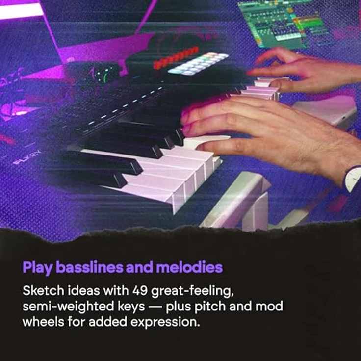 Novation FLkey 2 49, USB MIDI-Keyboard mit 49 halbgewichteten Tasten, optimiert für FL Studio, inkl. Arpeggiator und 16 Pads mit Aftertouch – Bild 7