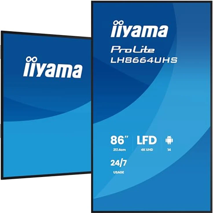 iiyama Prolite LH8664UHS-B3AG, 85.6" 4K UHD Digital Signage Display mit Android 14, HDMI, USB-C, WiFi, 24/7 AntiGlare – Bild 5