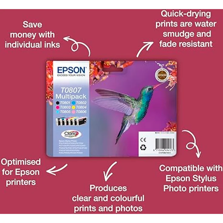 Epson C13T08064011 ST PHRX265 Phototographic Tintenpatrone, 7.4 ml, 590 Seiten, hellmagenta, Verpackung kann variieren – Bild 2