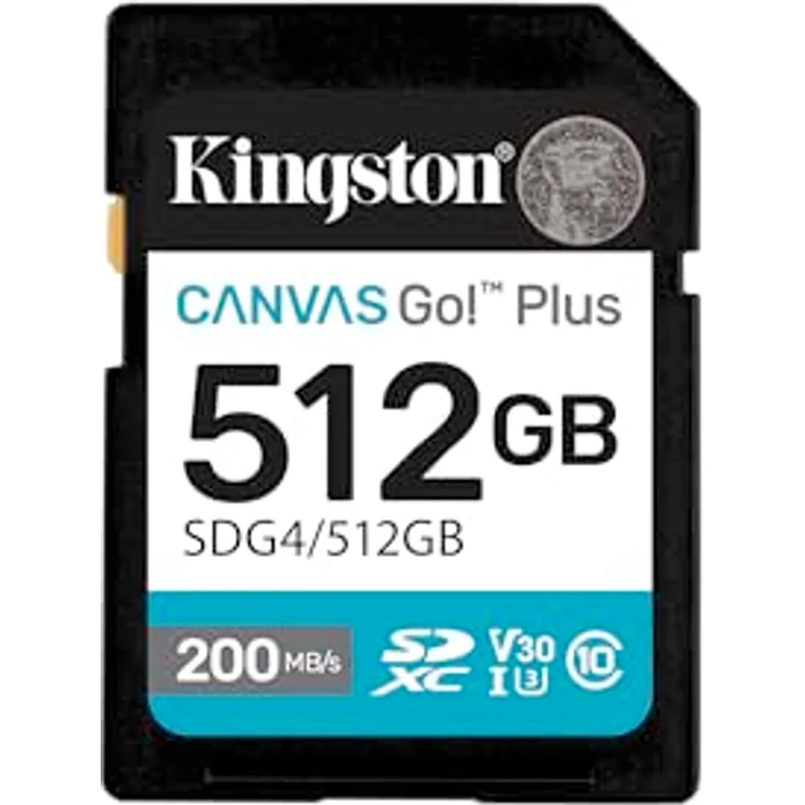 Kingston Canvas Go Plus SDXC Speicherkarte Gen4 200MB/s C10 UHS-I U3 V30 512GB-SDG4/512GB – Bild 1