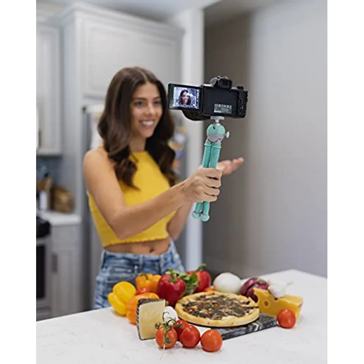 Joby Podzilla Medium Kit, flexibles Stativ mit verstellbarem Kugelkopf und GripTight 360° Smartphone-Halterung, türkis-grau – Bild 3