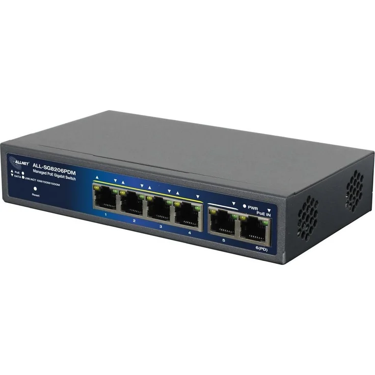 Allnet ALL-SG82, Smart Managed 6-Port Gigabit Switch mit 95W PoE, 4x PoE-Ports und QoS Unterstützung