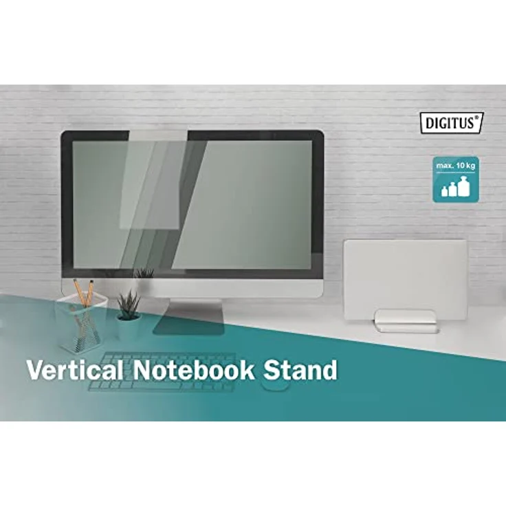 DIGITUS Vertikaler Notebook-Ständer, Aluminium Silber – Bild 4