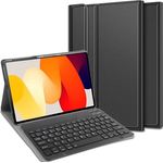 Cazy Tastatur Hülle Kompatibel mit Xiaomi Redmi Pad SE - Abnehmbare magnetische QWERTY-Tastatur - Stoßfeste Schutzhülle aus PU-Leder, schwarz