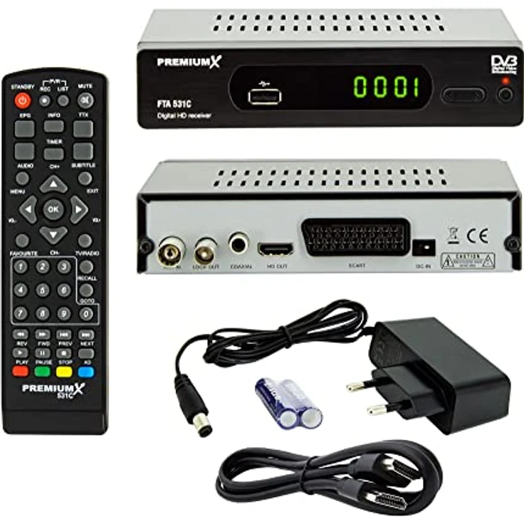 Premium X Kabelreceiver DVB-C FTA 531C Digital FullHD SCART HDMI USB Mediaplayer, TV-Receiver Kabel-Fernsehen – Bild 4
