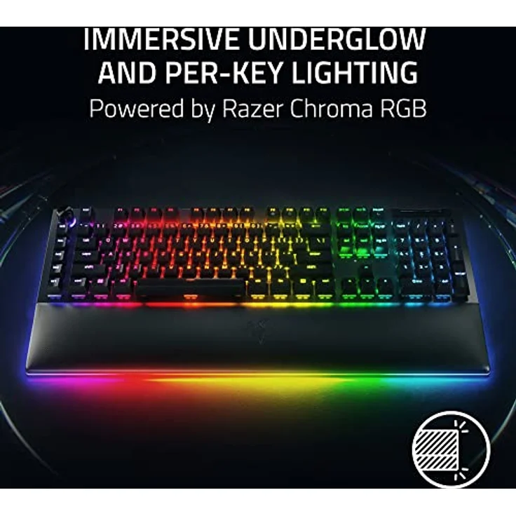 Razer BlackWidow V4 Pro (Green Switch) - Mechanische Gaming-Tastatur (Klickende Mechanische Switches, Befehlsrad und 8 Makro-Tasten, Multifunktionsrolle, Handballenauflage) QWERTY US-Layout | Schwarz – Bild 3