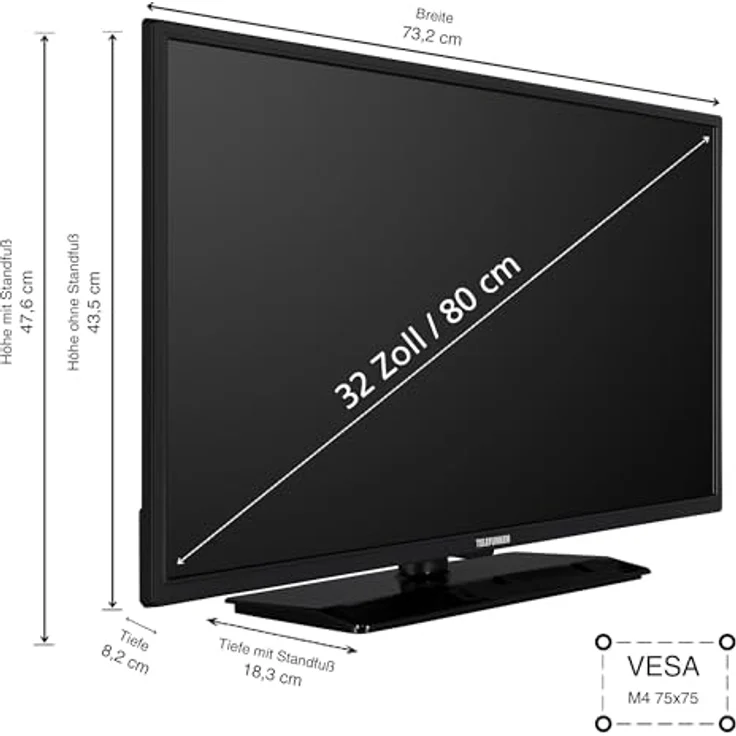 TELEFUNKEN Android TV 32 Zoll Fernseher (HD Smart TV, HDR, Bluetooth) D32H554X2CWII in Schwarz – Bild 3