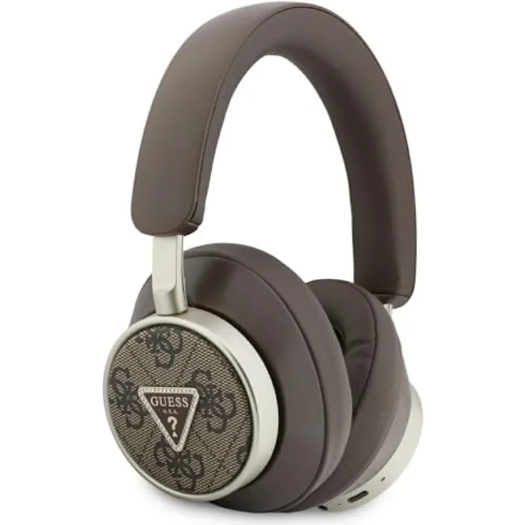 CG MOBILE Guess 4G Triangle Logo, Bluetooth ENC Over-Ear-Kopfhörer mit 45 Stunden Akkulaufzeit, braun