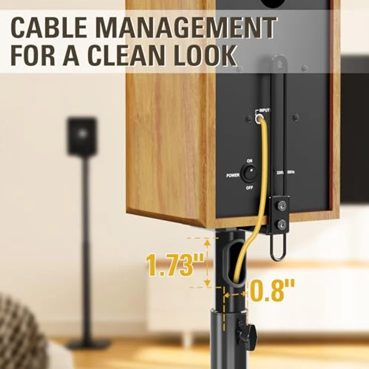Mounting Dream Lautsprecherständer Bücherregal Lautsprecherständer für Universal Sat-Lautsprecher, 2er Set für Bose Polk JBL Sony Yamaha und andere - 11 lbs Kapazität – Bild 5