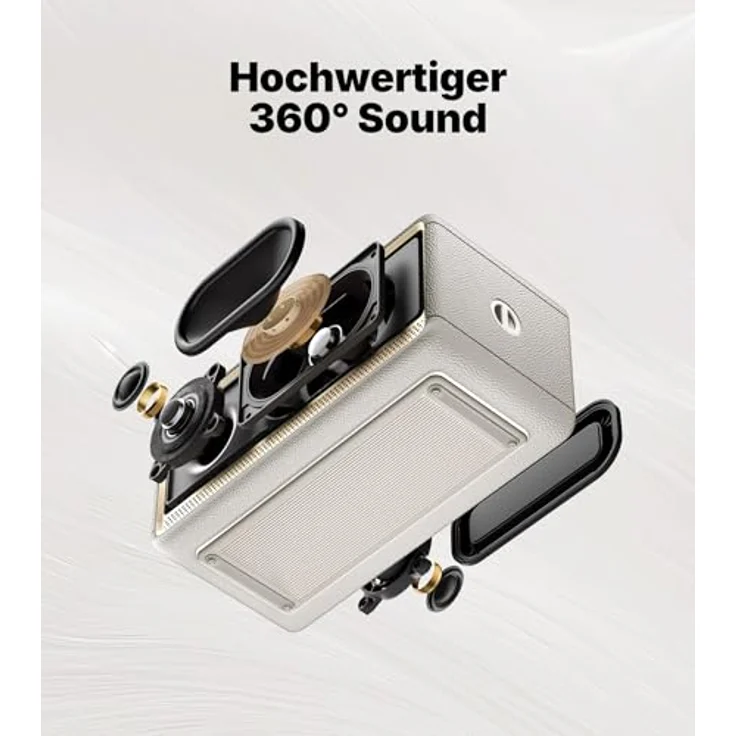 Edifier ES60 Premium Bluetooth Lautsprecher – 34W, Bluetooth 5.4, IP66 wasserfest, bis zu 9h Akku, USB-C, Creme – Bild 2