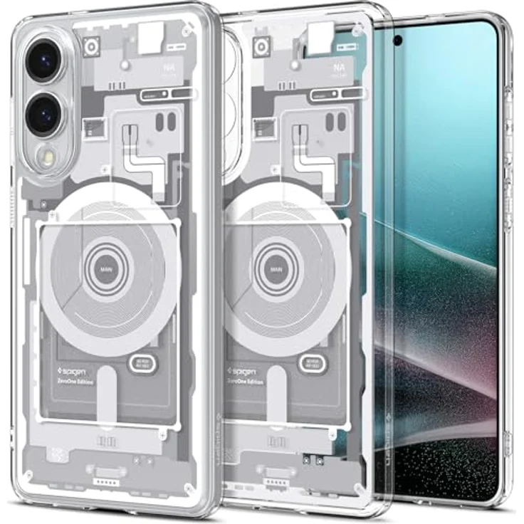 Spigen Ultra Hybrid MagFit Hülle für Samsung Galaxy S25 Edge, Kompatibel mit MagSafe, Zero One White, PC Platte und TPU-Rahmen, Eckschutz durch Air Cushion Technologie – Bild 1