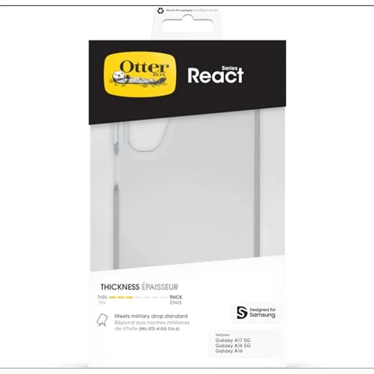 OtterBox React Series Hülle für Samsung Galaxy A17 5G/A16/A16 5G, stoßfest, ultraschlank, transparent, getesteter Militärstandard – Bild 5